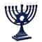 Battery Operated LED Lighted Star of David Hanukkah Menorah - 11.75" - Blue